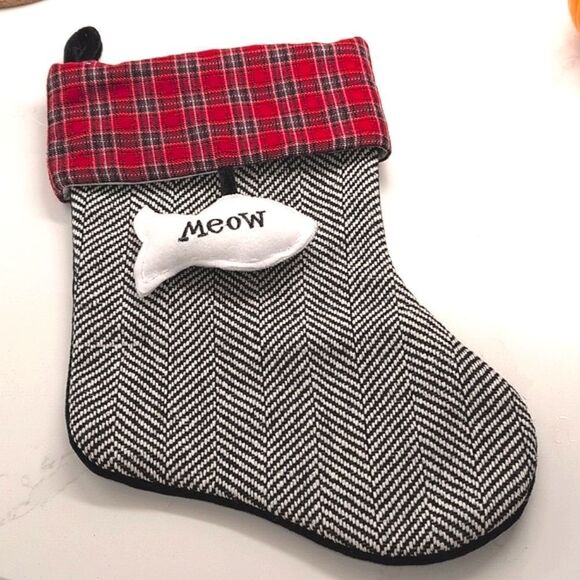 Cat Christmas Stocking with Dangling Fish - Picture 8 of 8